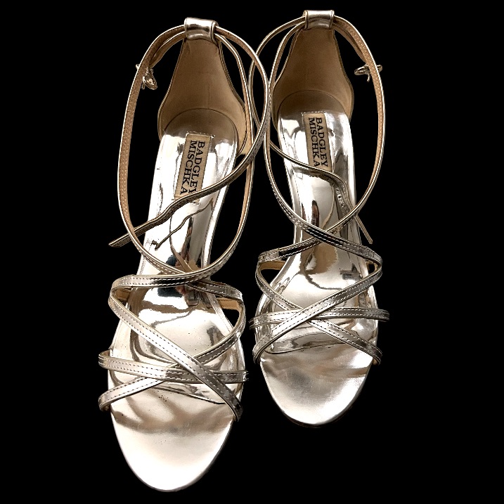 Badgley Mischka | Lillian Metallic Evening Sandal Heels | Size 7